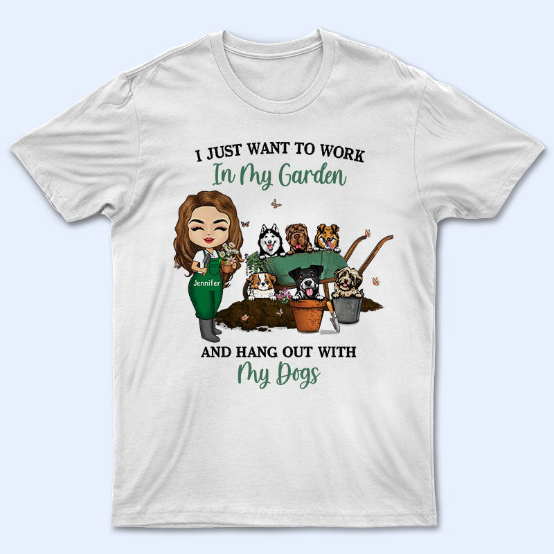Dog Lovers Garden Chibi Girl Hang Out With My Dogs - Personalized Custom T Shirt