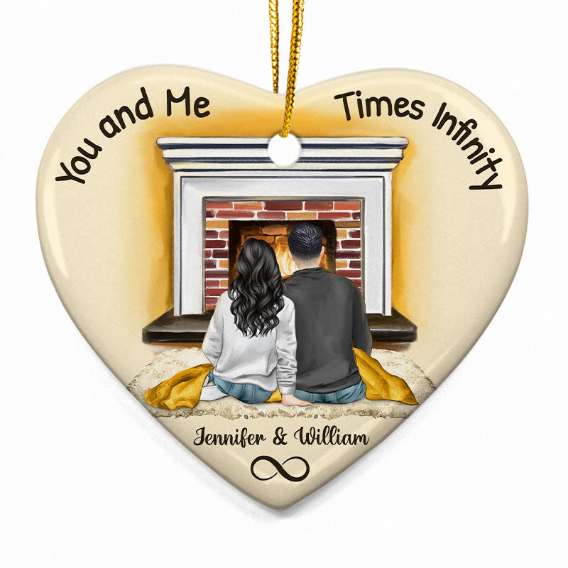 Times Infinity Couple - Personalized Custom Heart Ceramic Ornament