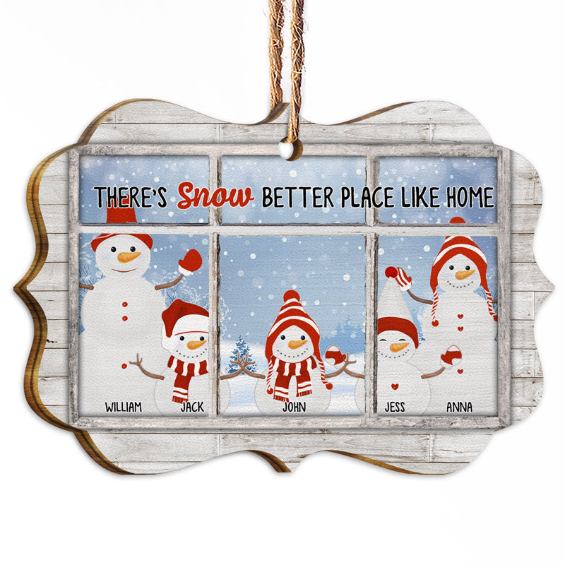 Christmas Snow Better Place Like Home - Gift For Couples - Personalized Custom Wooden Ornament, Aluminum Ornament
