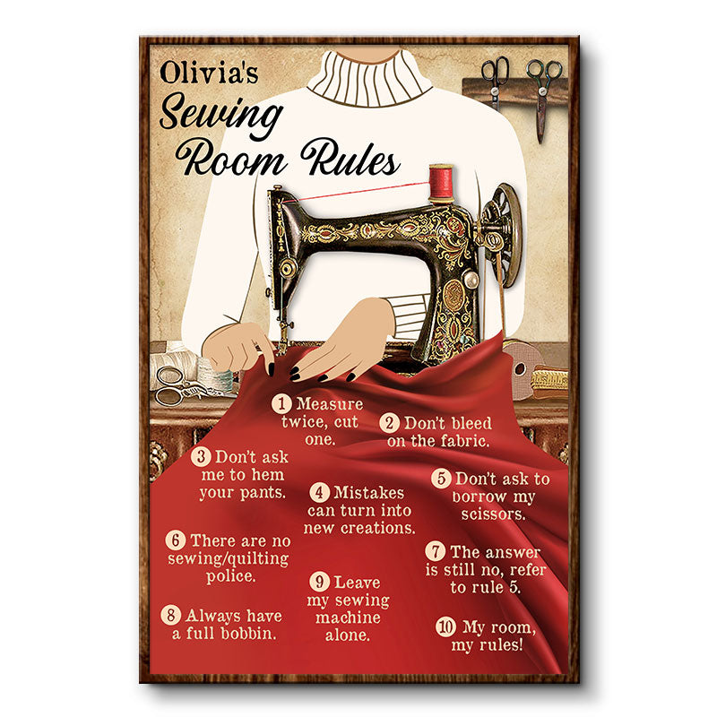 Sewing Room Rules - Personalized Custom Poster