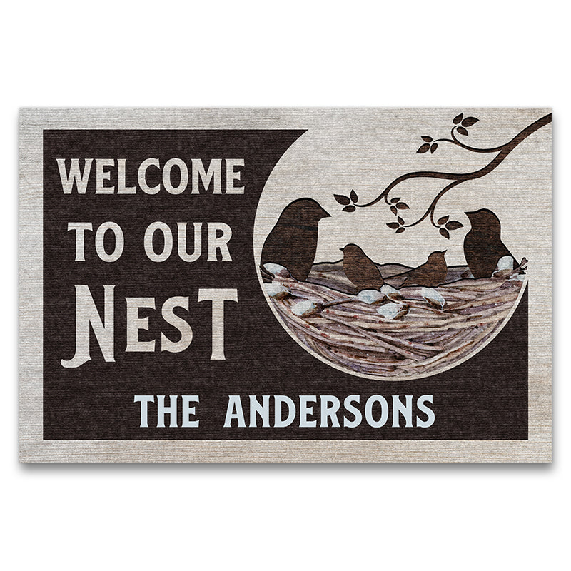 Welcome To Our Nest - Gift For Couples & Families - Personalized Custom Doormat