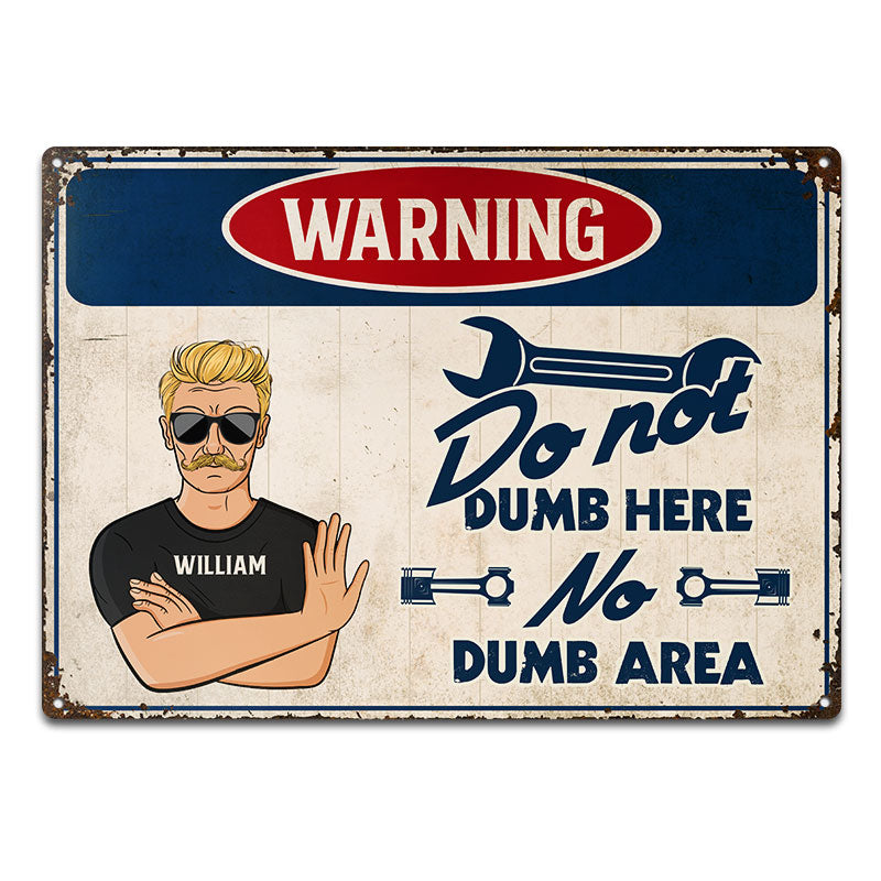 Father Gift Funny Warning Sign - Personalized Custom Classic Metal Signs