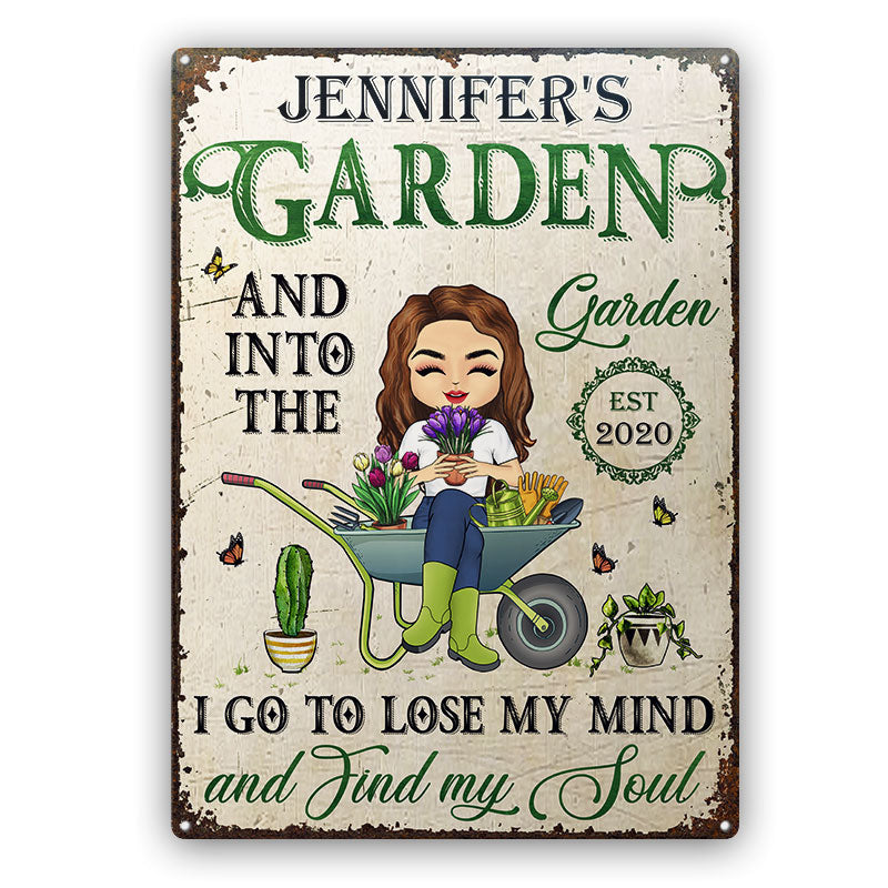 Gardening Find My Soul Chibi - Gift For Mother - Personalized Custom Classic Metal Signs