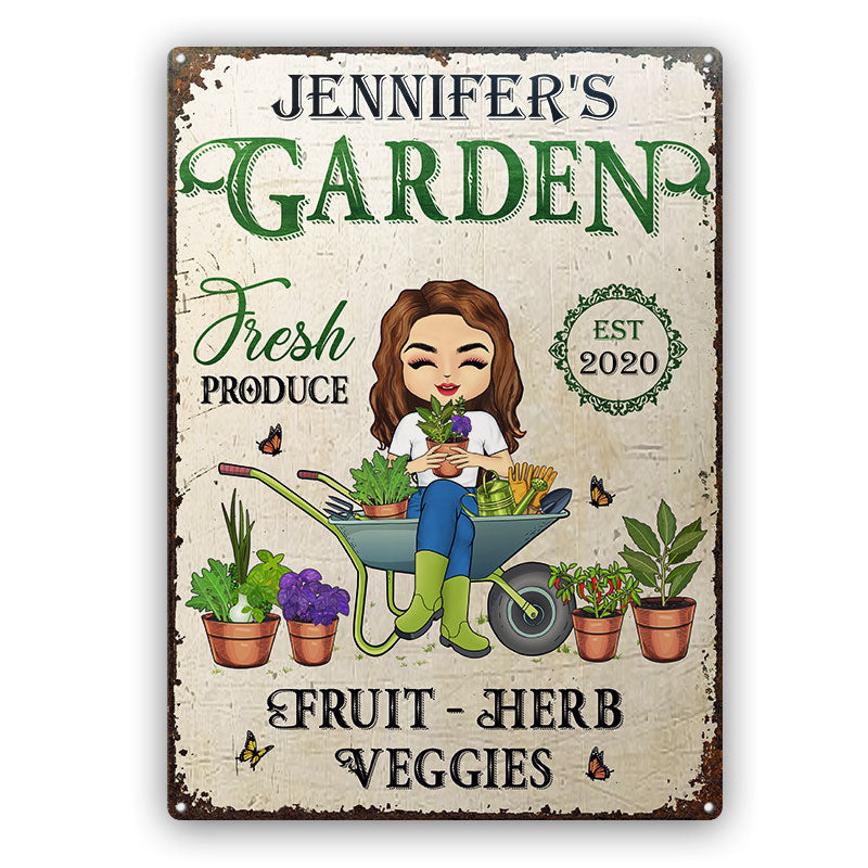 Garden Fresh Produce Herb & Veggies - Gift For Mother - Personalized Custom Classic Metal Signs