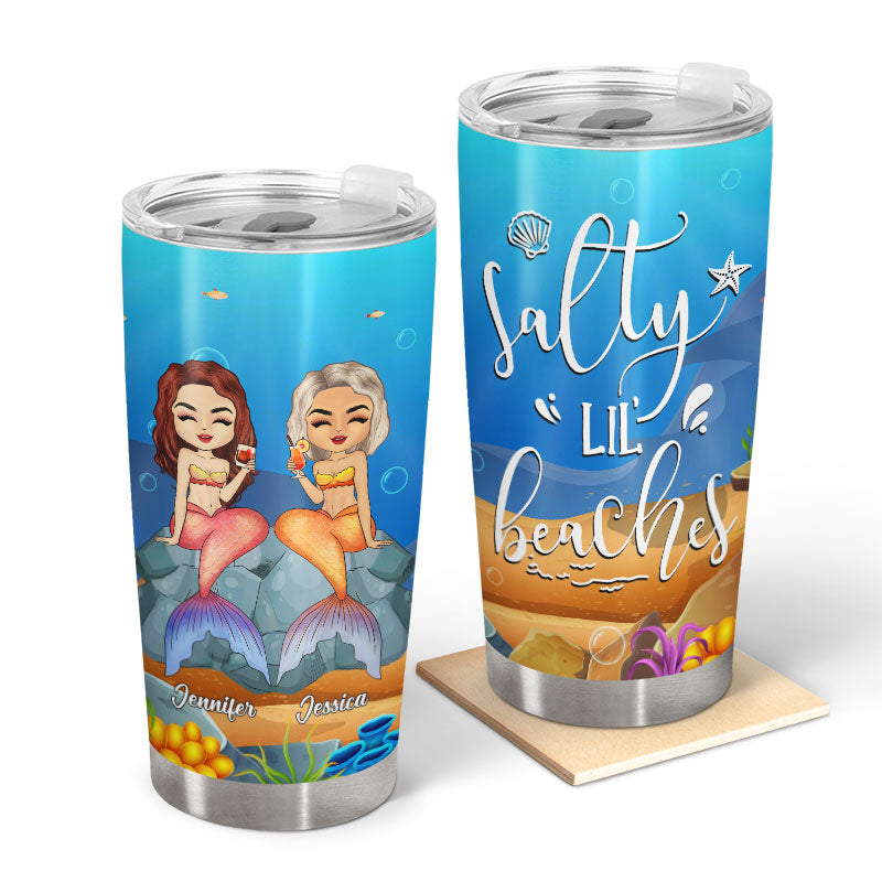 Mermaid Custom Tumbler Salty Lil Beaches Personalized Best Friend Gift