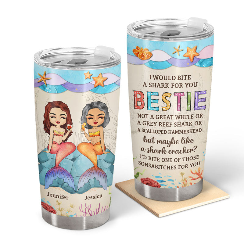 Personalized Mermaid Friends Tumbler - Best Friends Are Hard To