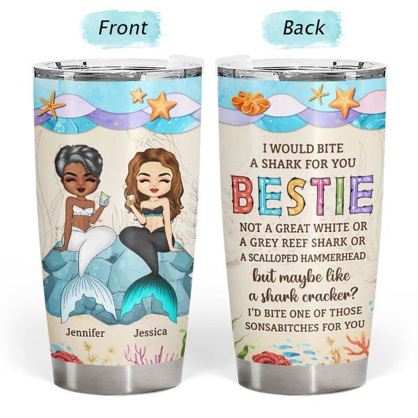 Personalized Mermaid Friends Tumbler - Best Friends Are Hard To