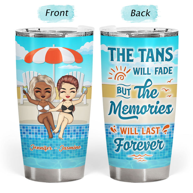 Personalized Beach Girls Tumbler - Sun Tan The Tan Will Fade