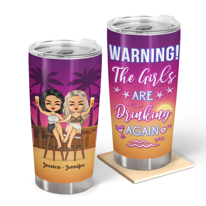 Sunset Beach Bar Best Friends And Alcohol - Personalized Custom Tumbler