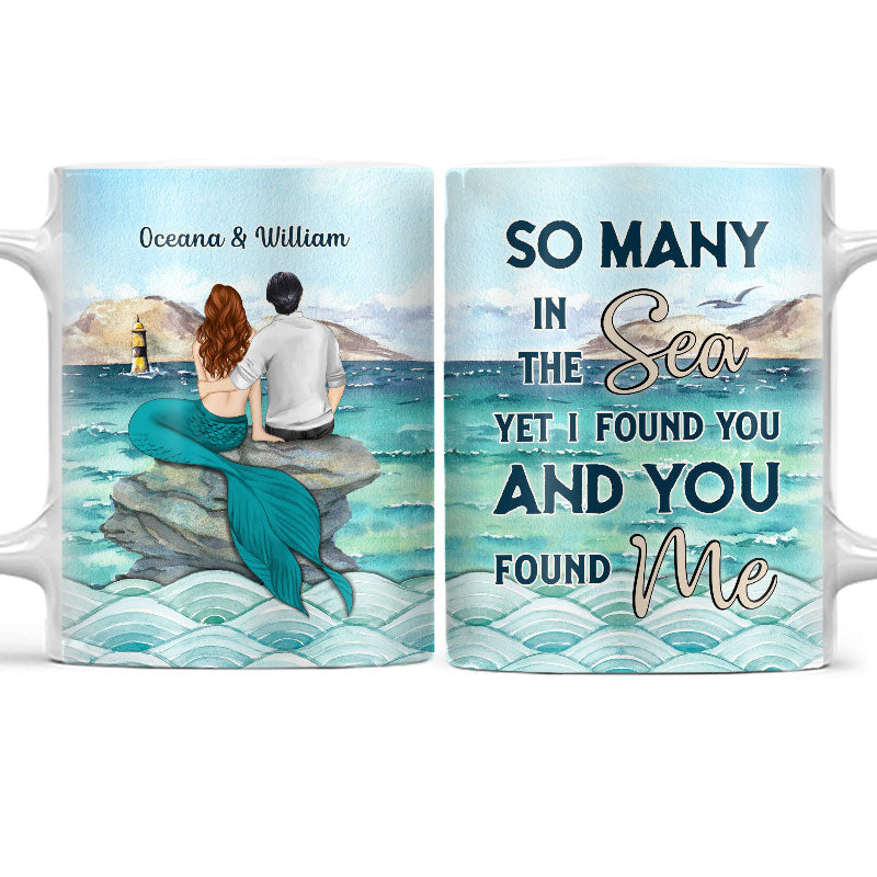 So Many In The Sea - Gift For Couple - Personalized Custom White Edge-to-Edge Mug