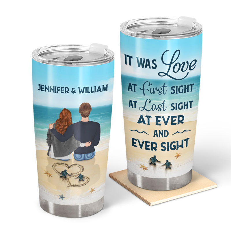 Love At First Sight - Gift For Couples - Personalized Custom Tumbler