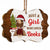 Christmas Reading Just A Girl Who Loves Books - Personalized Custom Wooden Ornament