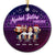 Christmas Bestie Drinking Neon Wine Sisters Forever - Personalized Custom Circle Ceramic Ornament