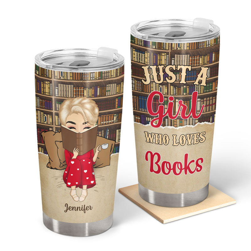 Reading Just A Girl Boy Who Loves Books - Personalized Custom Tumbler