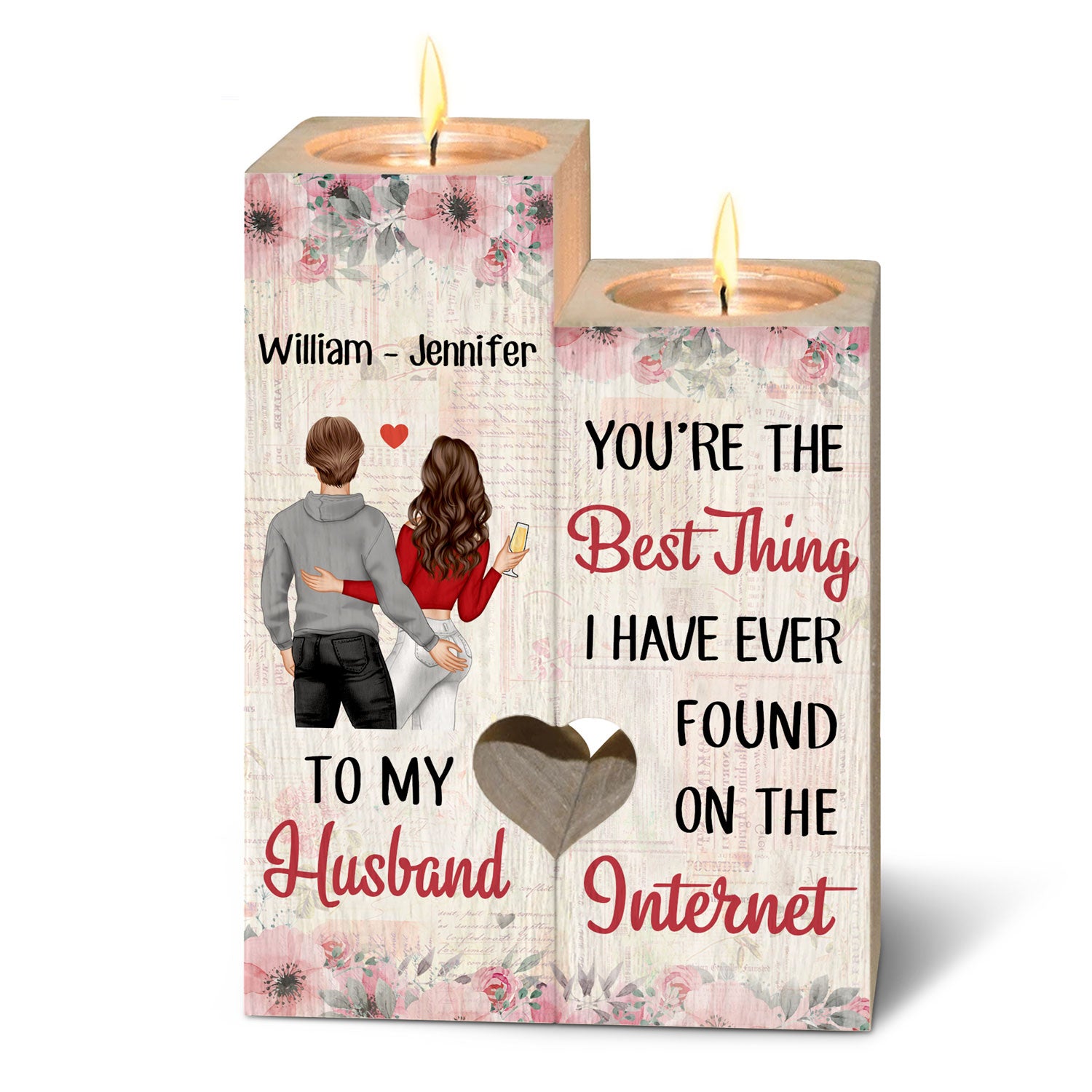 Couple You're The Best Thing I Ever Found - Personalized Custom Candle Holder