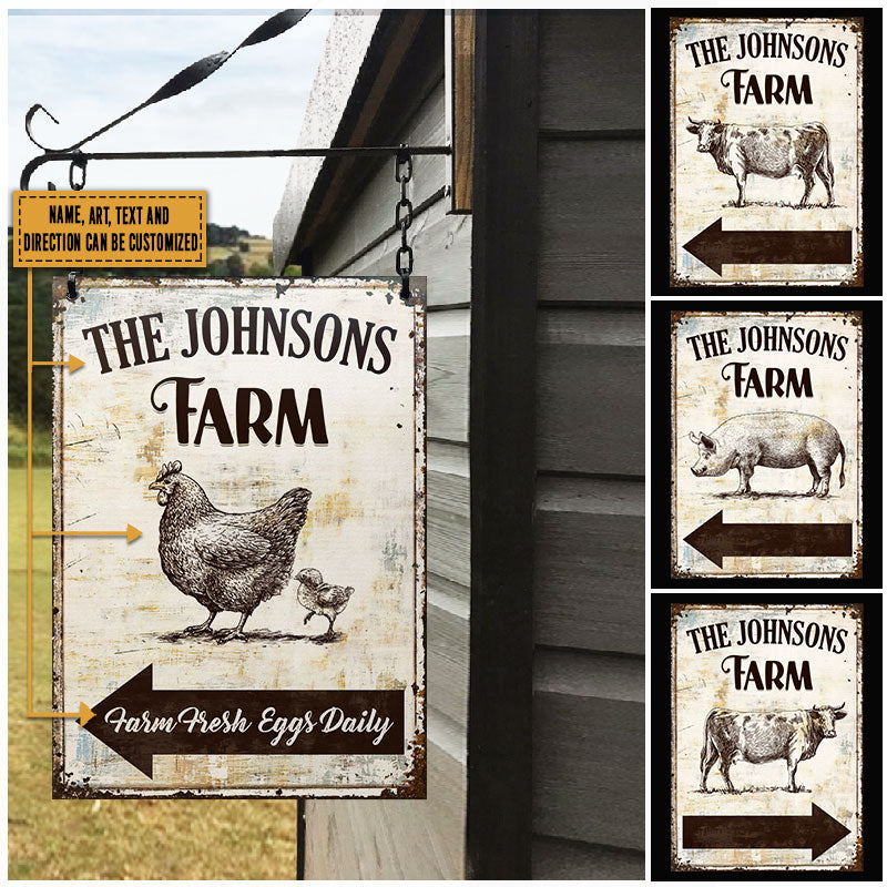 Farm Animals Art Custom Classic Metal Signs