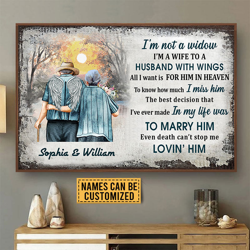 Memorial Gift Old Couple I'm Not A Widow Custom Poster, Widow, Sympathy, Loss Of Husband