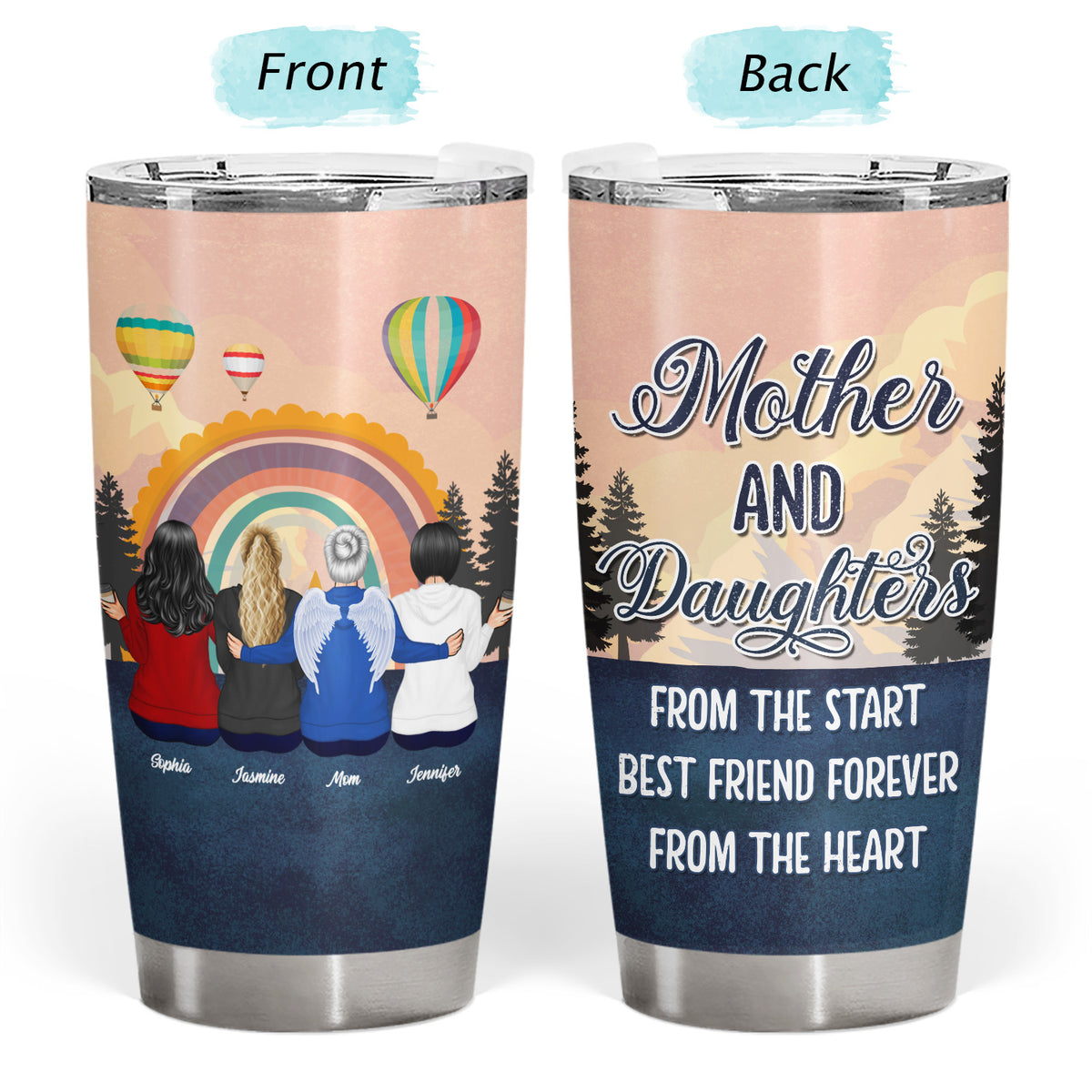 Mother And Daughter Linked Together - Personalized Custom Tumbler ...
