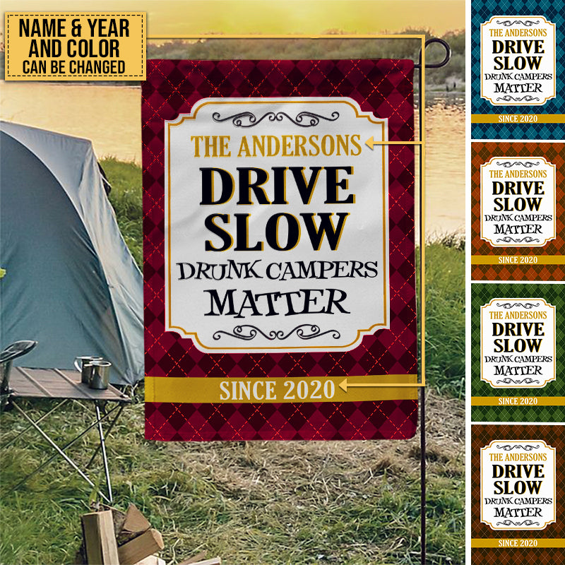 Personalized Camping Drive Slow Custom Flag
