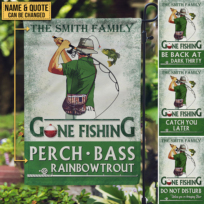 Personalized Fishing Gone Fishing Custom Flag