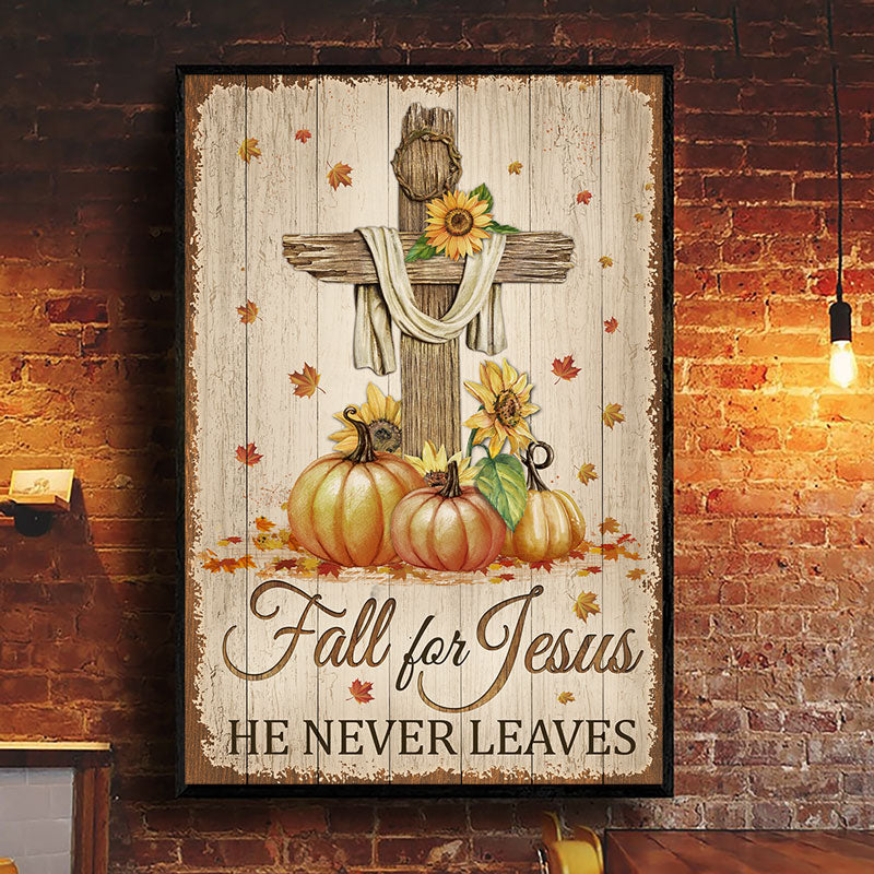 Christian Fall For Jesus Custom Poster, Bible, Wall Art, Autumn Decor, Church