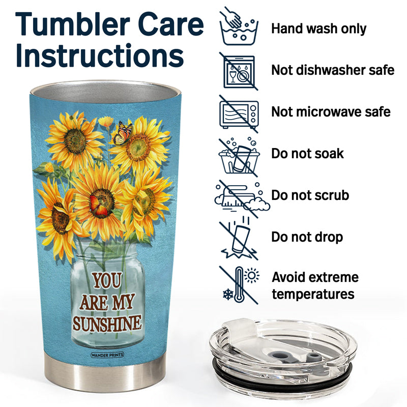 To My Mom Tumbler, 20 Oz Stainless Steel Insulated Sunflower