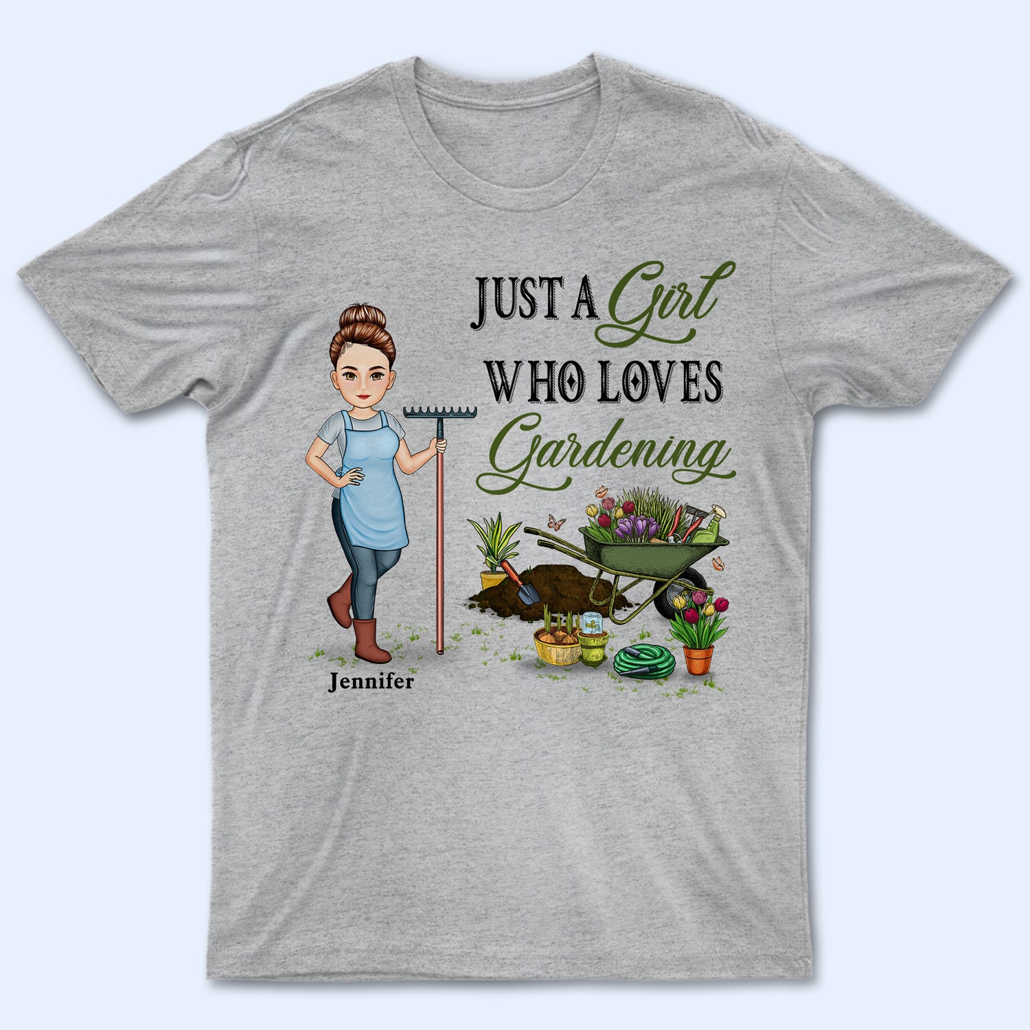 Just A Girl Boy Who Loves Gardening - Birthday, Loving Gift For Yourself, Women, Men, Plant Lovers - Personalized Custom T Shirt