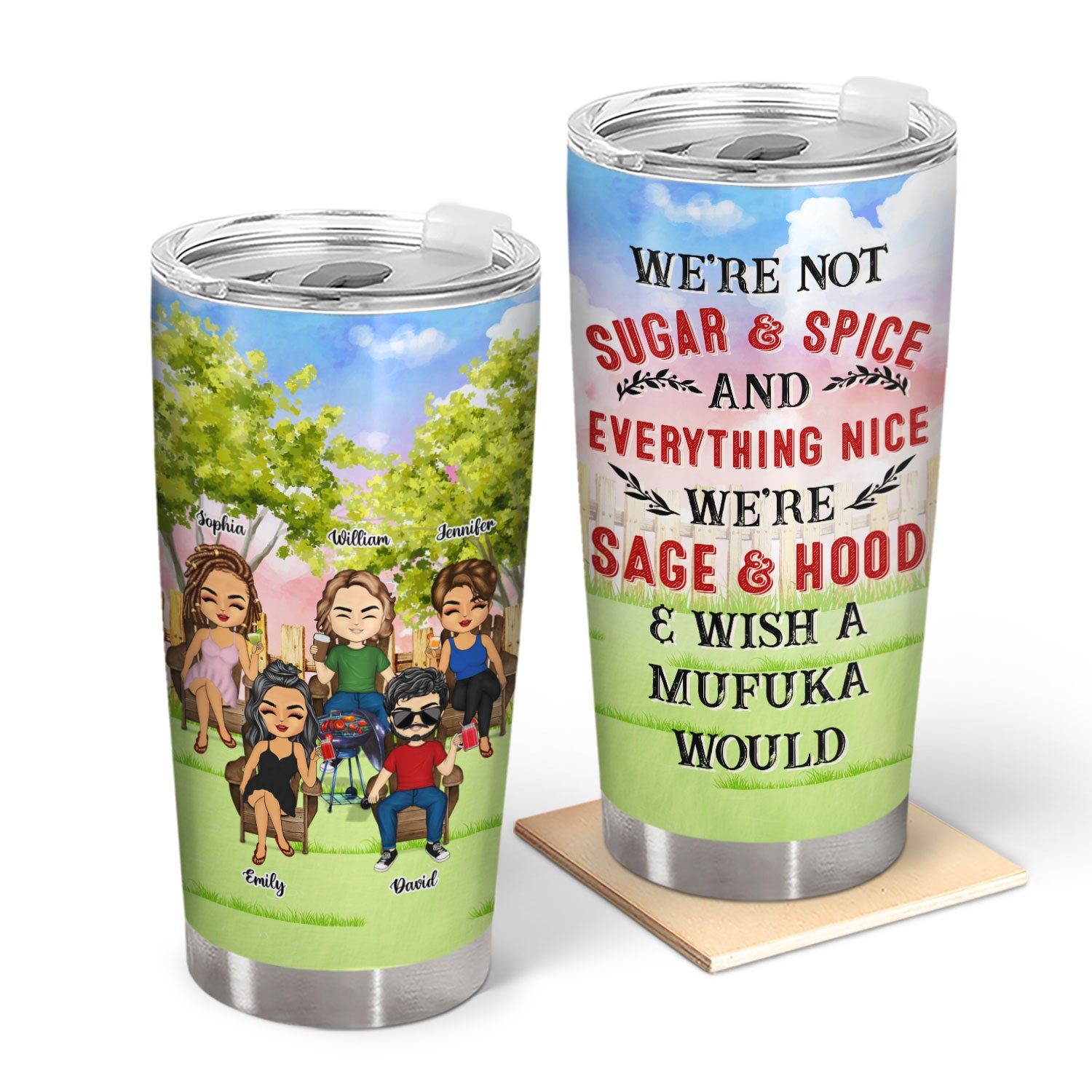 Sugar And Spice We‘re Sage And Hood - Gift For Besties - Personalized Custom Tumbler
