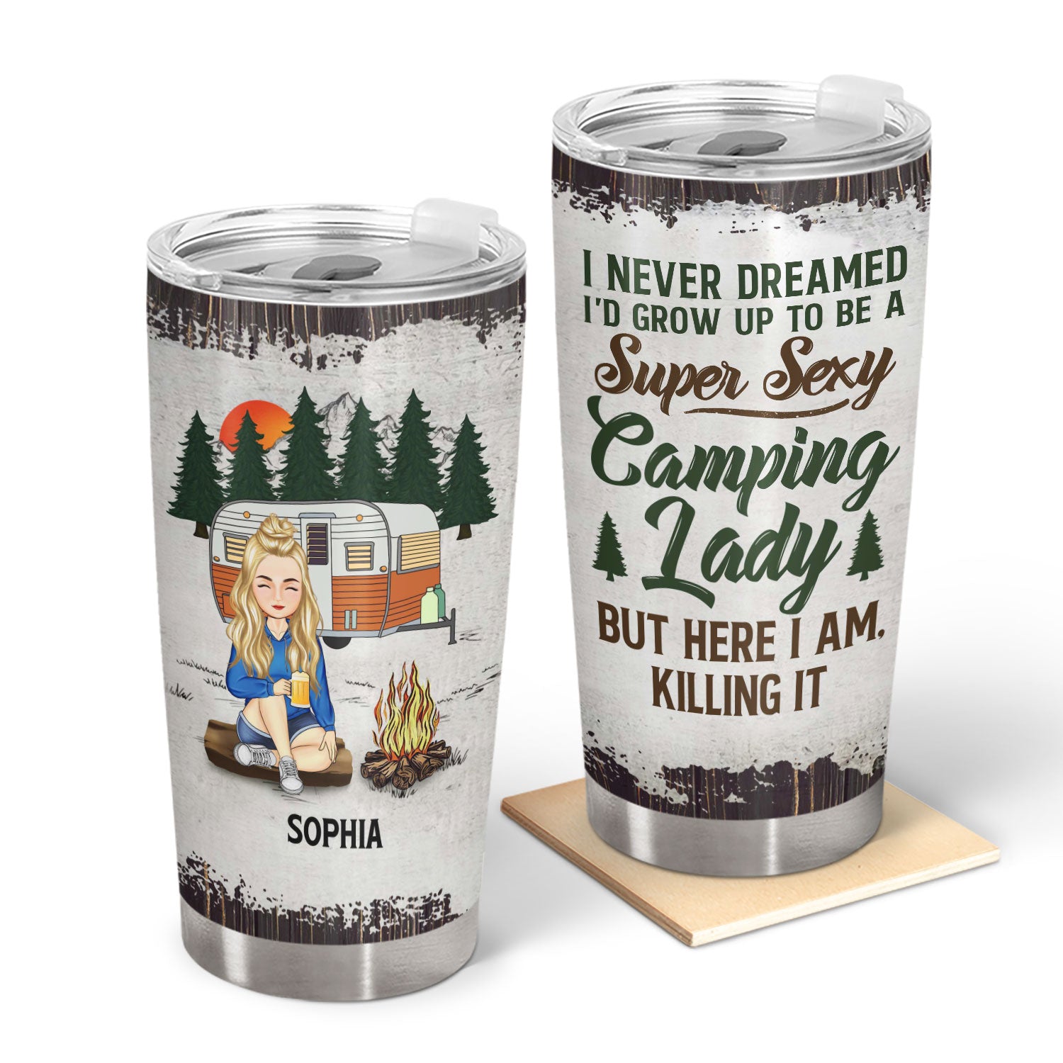 Grow Up To Be A Super Sexy Camping Lady - Gift For Camping Lovers - Personalized Custom Tumbler