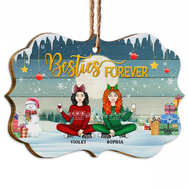 Besties Forever - Christmas Gift For Besties, Colleague - Personalized Custom Wooden Ornament