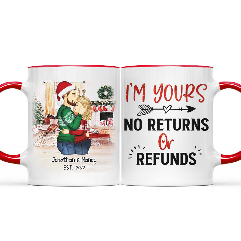 No Returns Refunds - Christmas Couple Gift - Personalized Custom Accent Mug