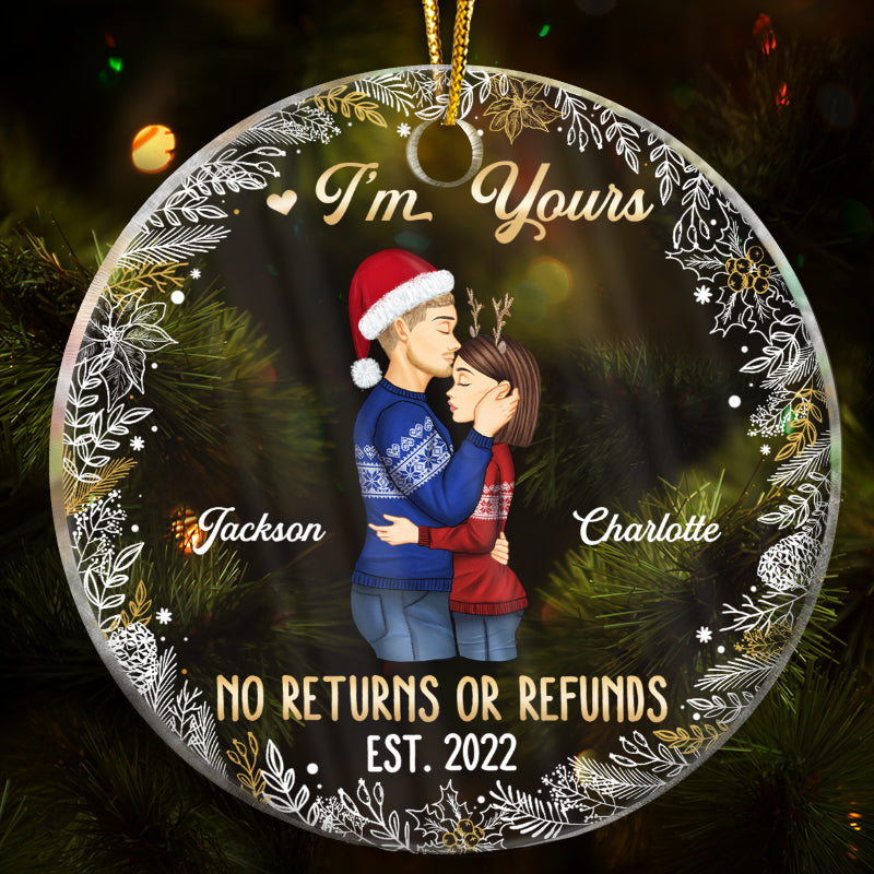 No Returns Or Refunds - Christmas Gift For Couple - Personalized Custom Circle Acrylic Ornament