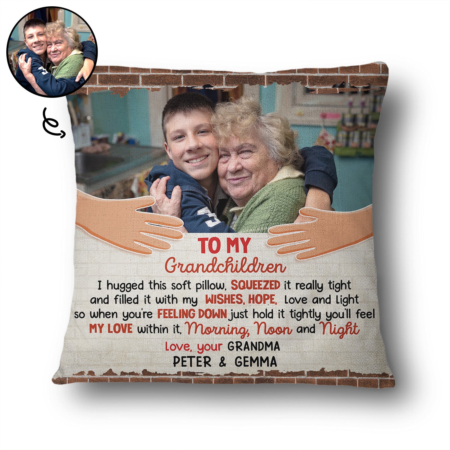 Custom Photo I Hug This Soft Pillow - Gift For Family And Friends - Personalized Custom Pillow