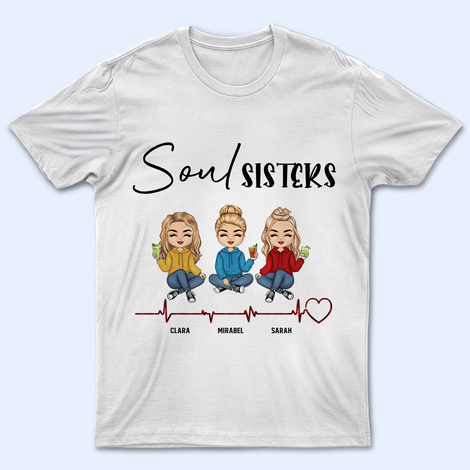 Soul Sisters - Gift For Besties - Personalized Custom T Shirt