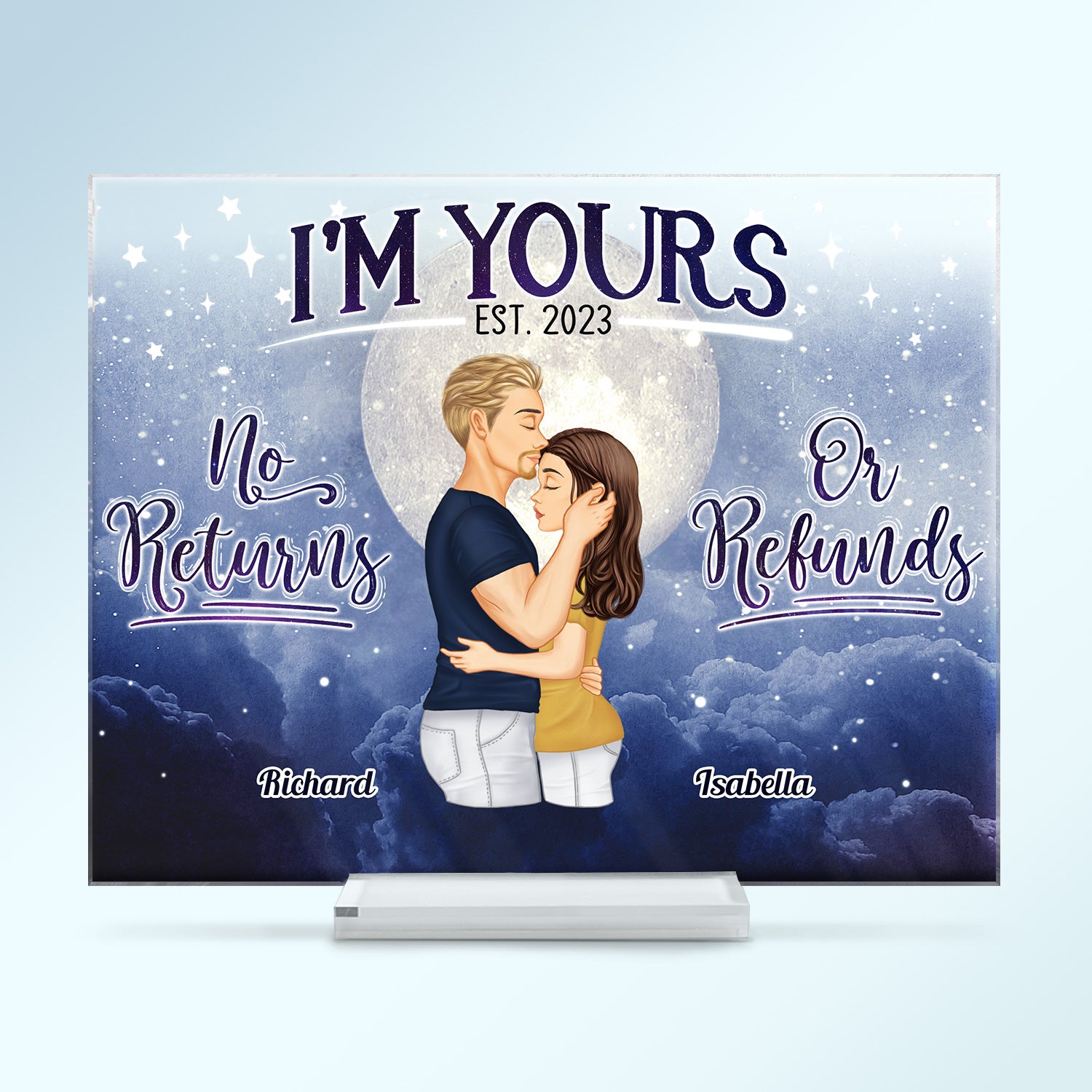 No Returns Or Refunds - Gift For Couple - Personalized Custom Horizontal Rectangle Acrylic Plaque