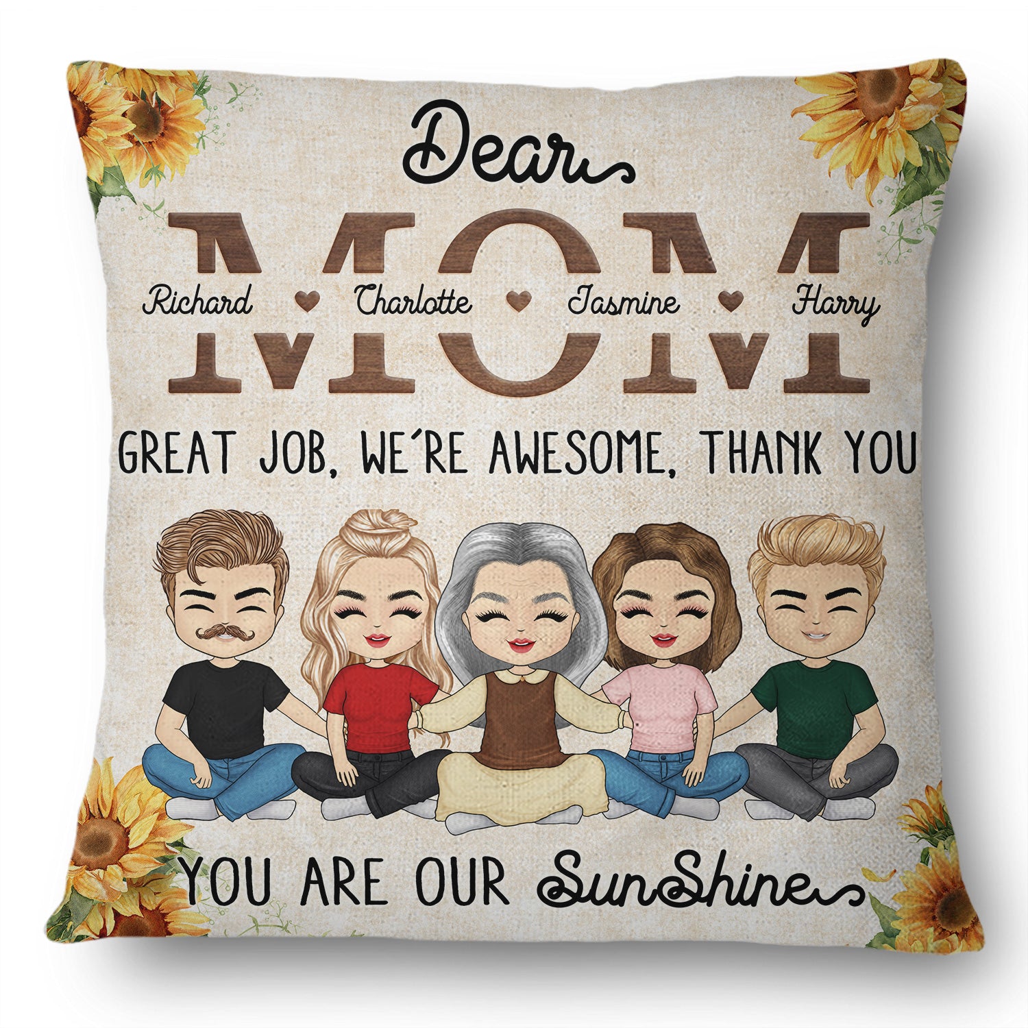 Mom Great Jobs We're Awesome - Gift For Mother, Mom - Personalized Custom Pillow