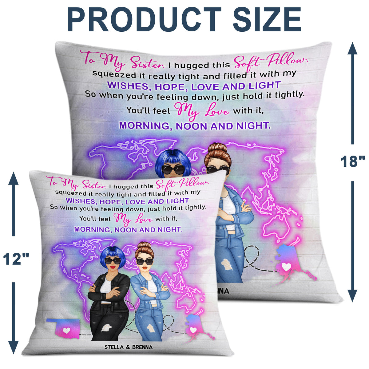 Hug This Soft Pillow - Gift For Long Distance Sisters Besties