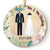 Family Couple Married Wedding Dress - Wedding Gift - Personalized Custom Circle Ceramic Ornament