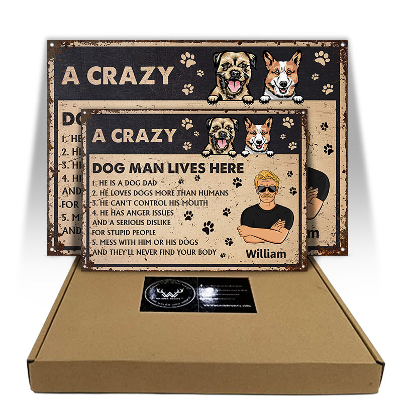 Dog Lovers A Crazy Dog Lady Live Here - Personalized Custom