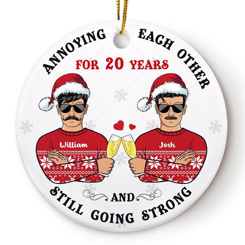 Annoying Each Other Pride - Christmas Gift For Couples - Personalized Custom Circle Ceramic Ornament