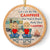 Camping Couple Let's Sit By The Campfire - Personalized Custom Circle Ceramic Ornament