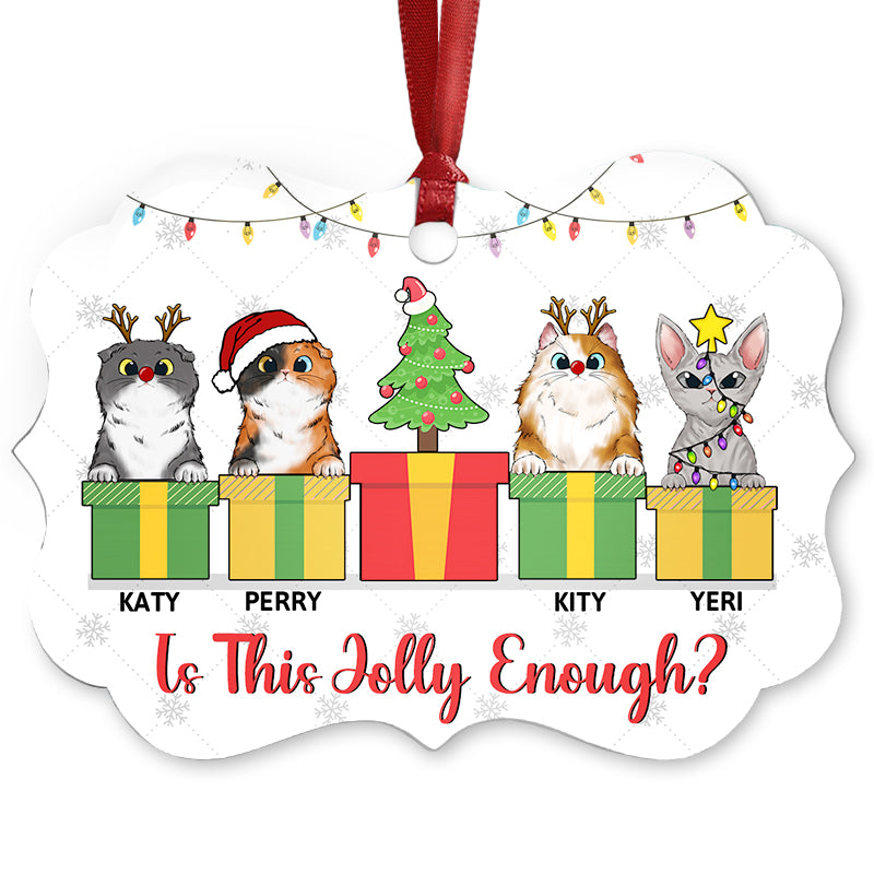 Is This Jolly Enough - Christmas Gift For Cat Lovers - Personalized Custom Aluminum Ornament