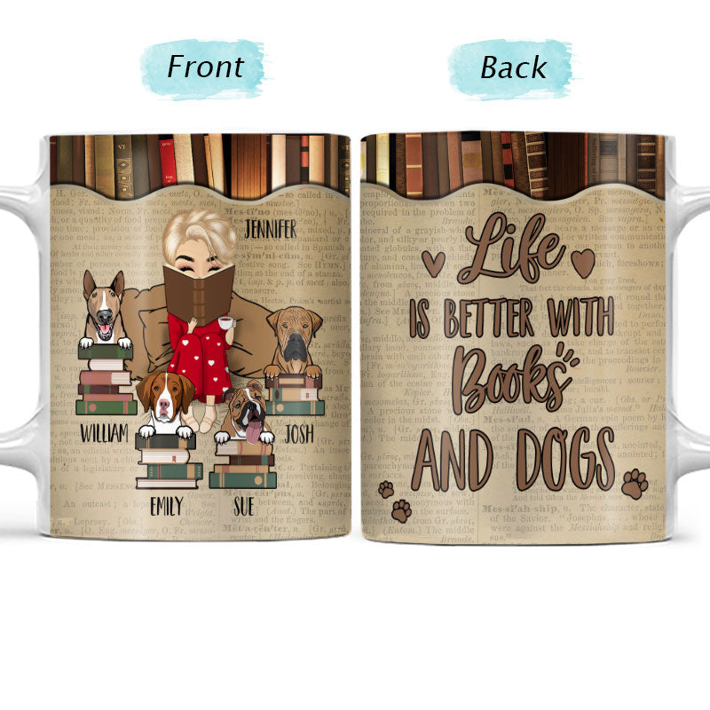 Personalized Dog Mugs - Girl and Dogs - Life Is Better With Dogs