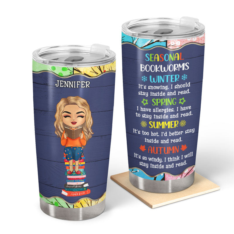 Seasonal Bookworms - Gift For Book Lovers - Personalized Custom Tumbler