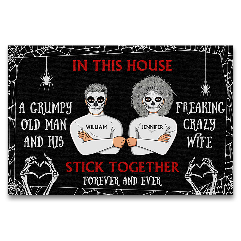 Freaking Crazy Wife - Gift For Elderly Married Couples - Personalized Custom Doormat