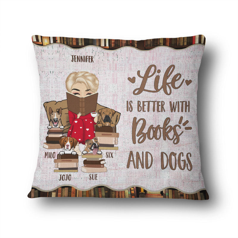 Reading Chibi Girl Life Is Better With Cats And Dogs - Personalized Custom Pillow