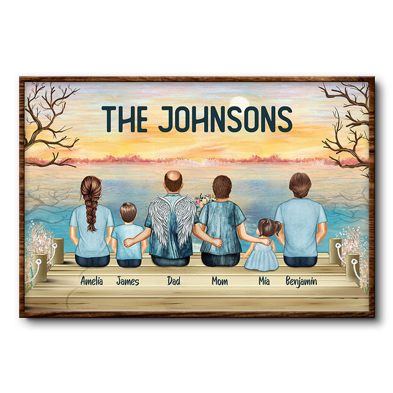 Family Portrait Art Sympathy Memorial - Family Gift - Personalized Custom Poster