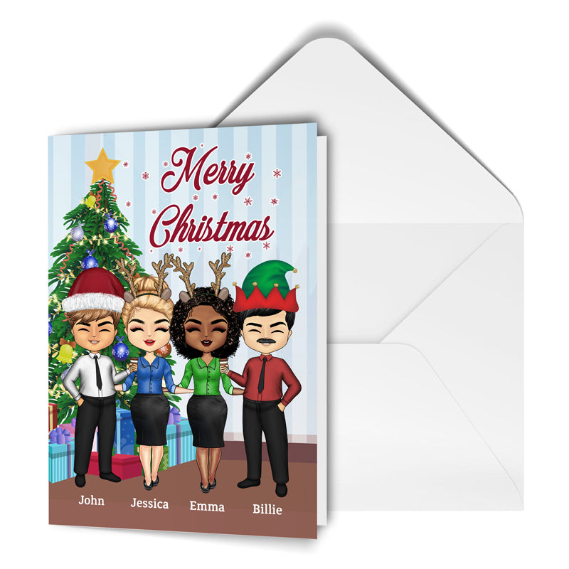 Work Made Us Colleagues Friends - Christmas Gift For BFF - Personalized Custom Folded Greeting Card