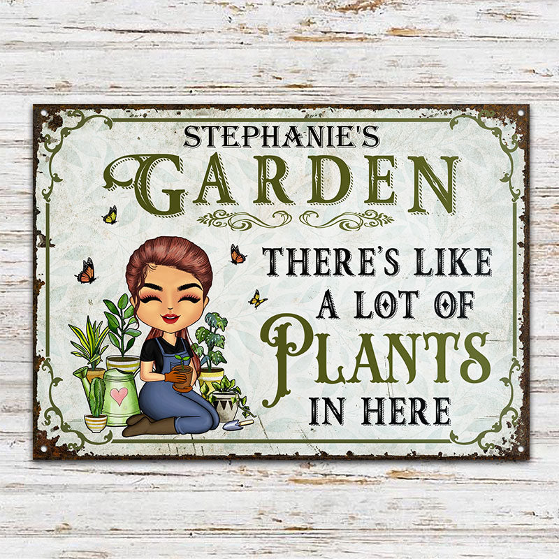 Lot Of Plants In Here Gardening - Personalized Custom Classic Metal Si ...