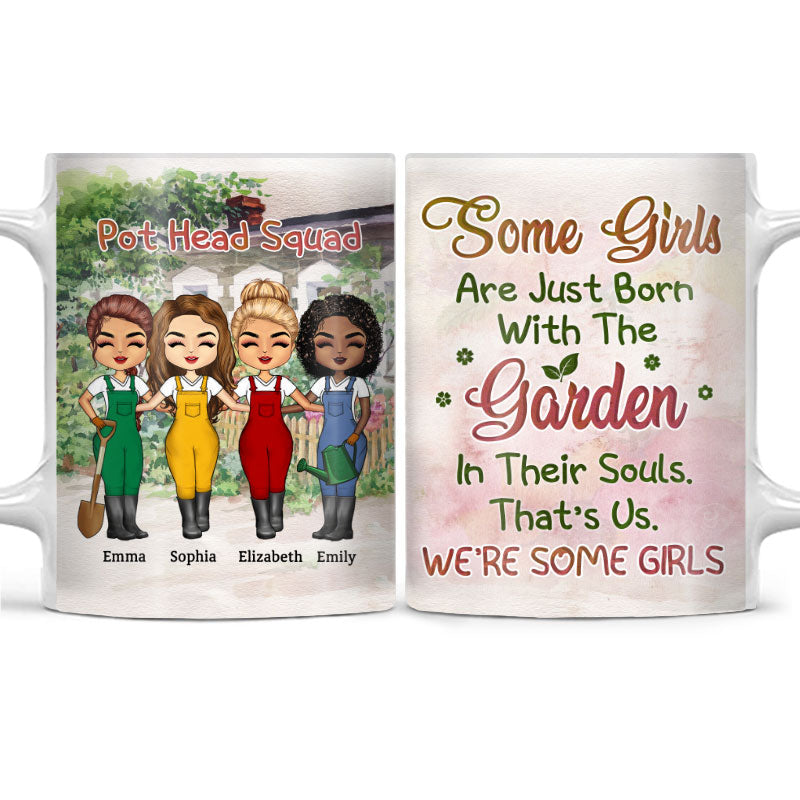 Pot Head Squad Gardening - BFF Bestie Gift - Personalized Custom White Edge-to-Edge Mug